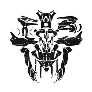 适用钱江鸿350装甲贴加厚车身保护贴膜防滑橡胶油箱贴纸改装配件