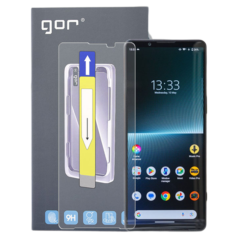 GOR适用索尼xperia1IV手机钢化玻璃贴膜索尼xperia1V高I清I透6明5四4五7代无尘仓易神器非全荧屏幕保护