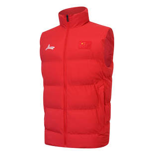 沃兰迪china系列棉马甲外穿秋冬季体育生训练服运动棉服背心外套