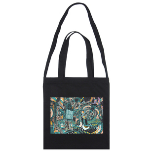 alabama shakes乐队黑白帆布包男女欧美单肩斜挎两用环保购物袋