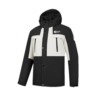 乔丹防风羽绒服男士户外连帽夹克2026冬季新款商场同款防泼水外套