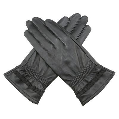 女士加绒防风冬季皮手套