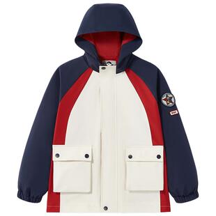 马骑顿 【三防】MQD童装男大童25春新户外工装撞色连帽外套