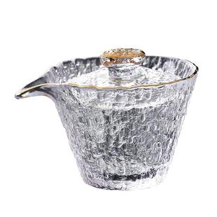 高端玻璃盖碗大号茶碗不烫手单个防烫泡茶杯功夫茶具手抓茶壶套装