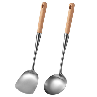 苏泊尔304不锈钢锅铲汤勺铲勺铁锅铲不粘锅铲炒菜铲不锈钢铲炒勺