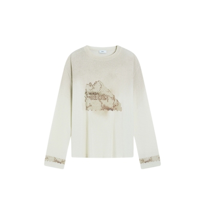 ICEDUST脏染蕾丝长袖卫衣T恤