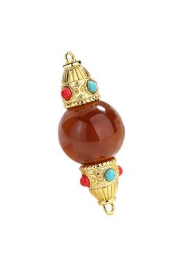 复古S925银天珠吊坠扣头diy横款