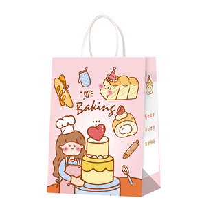 烘焙手提袋定制牛皮纸袋面包蛋糕包装外卖袋子提拉米苏甜品打包袋