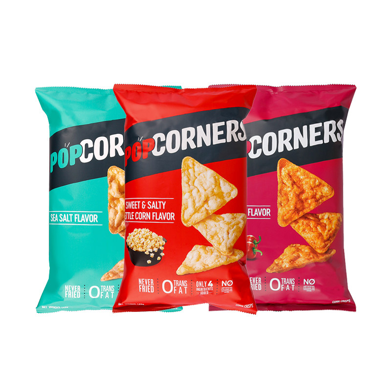 进口Popcorners噗噗脆咸甜辣味玉米片非油炸松好吃零食网红