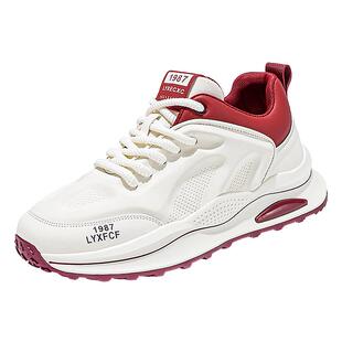 欧洲站男鞋冬季运动厚底小白板鞋皮面防滑休闲青少年增高老爹潮鞋