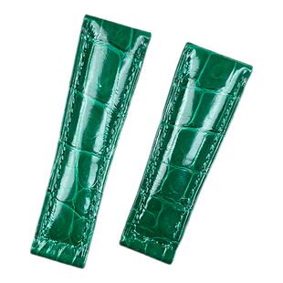 适配劳力士水鬼迪通拿名仕游艇鳄鱼皮表带原装折叠扣拱身马臀表带