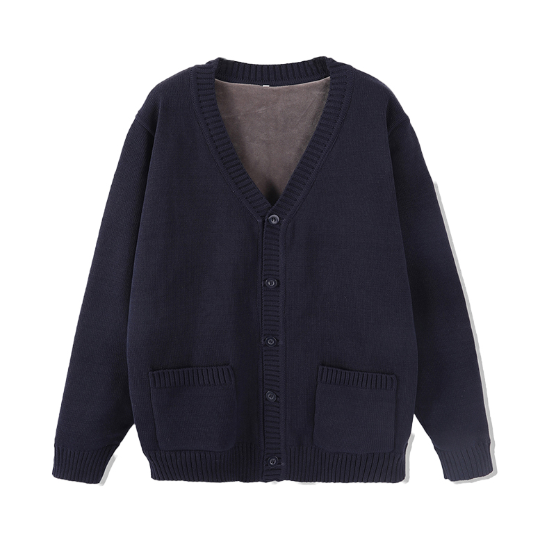 护士毛衣外套开衫不起球女加绒厚保暖大码医护蓝色医院值班工作服