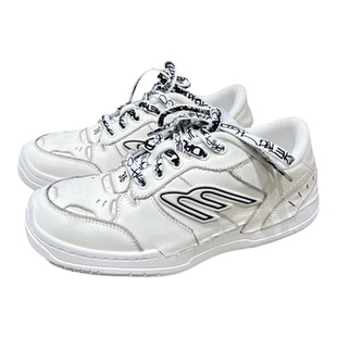 先峰名典欧洲站真皮女鞋2025秋新款圆头系带松糕底运动板鞋小白鞋