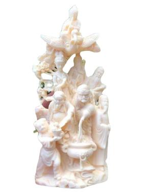 象牙果雕八仙过海寺庙供奉人物神像摆件家居客厅玄关招财工艺饰品