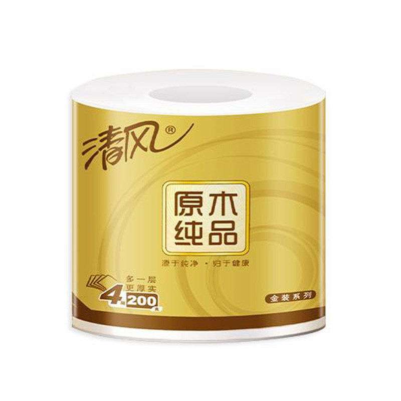 原木4层卷纸清风正品卷纸