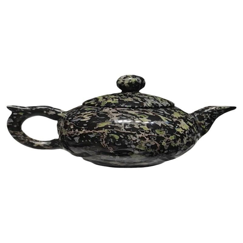 天然梅花玉茶壶酒具灯笼壶家具摆件安山岩玉玉器家用办公用
