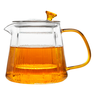 雅集茶具棱影锤纹壶茶水分离过滤耐热加厚泡茶壶家用办公煮茶壶