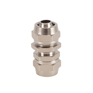 气动气管快拧穿板直接4/6/8/10/12mm锁母铜镀镍串板隔板直通接头