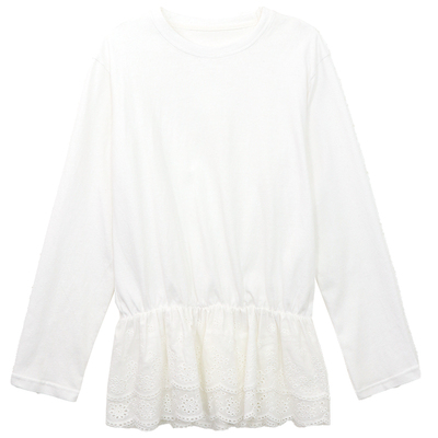 纯棉白色蕾丝花边内搭层次感T恤