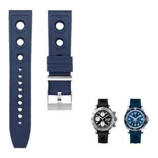 进口氟橡胶手表带适用百年灵复仇者超级海洋璞雅挑战者黑鸟侦察机