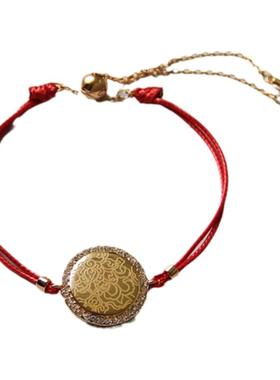 承李李原创设计银镀金红绳情侣