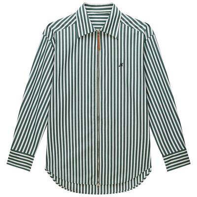 OCHIRLY欧时力条纹刺绣中长衬衫