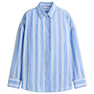 HM女装衬衫2026春季新款高智感亚麻混纺大廓形潮流衬衫1311444