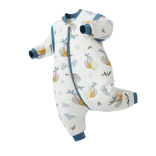 婴儿睡袋春秋冬款纯棉宝宝加厚恒温分腿睡袋儿童四季通用防踢被子