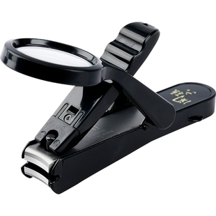 日本进口大号指甲刀防飞溅指甲钳套装老人专用带放大镜指甲剪家用