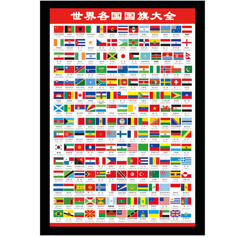 世界各国国旗海报贴画挂画装饰画