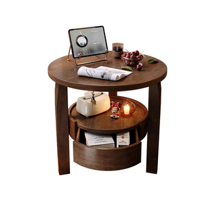 中古沙发边几实木小桌子客厅小茶几圆桌床头桌边桌边柜阳台小茶桌