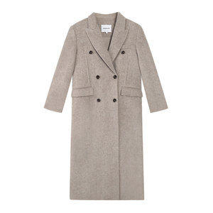 pusumedepusumede 重磅尖货 羊毛双面呢大衣女廓形中长款高级气质毛呢外套