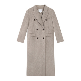 pusumede 重磅尖货 羊毛双面呢大衣女廓形中长款高级气质毛呢外套