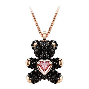 【新年礼物】施华洛世奇Teddy泰迪熊跳动的心项链吊坠配饰