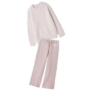 gelato pique25秋冬新品女睡衣套装彩色粉扑套头衫长裤PWNT255045
