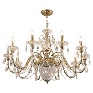 法式中古风水晶吊灯卧室灯餐厅高级感美式大气2025新款复古客厅灯