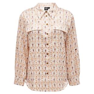 Vero Moda奥莱衬衫女秋冬新款宽松民族风复古印花光泽感上衣流行