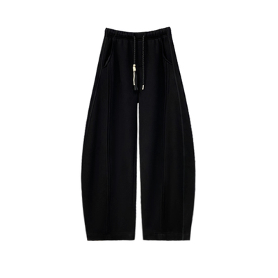 帅气抽绳设计加绒加厚休闲弯刀裤