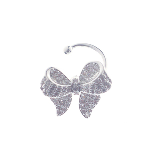 「恋爱循环」蝴蝶结锆石耳骨夹无耳洞女耳饰精灵耳甜美耳环夏天