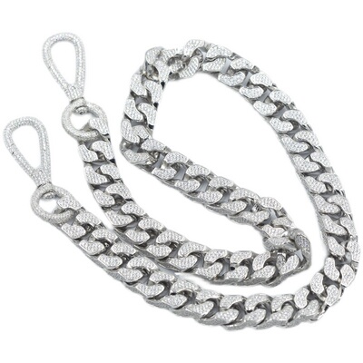 wbj定制珠宝13mm四面925银古巴链