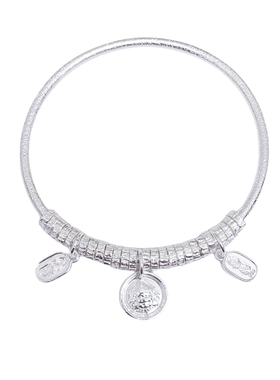 足银9999财神盘缠吉言银手镯女