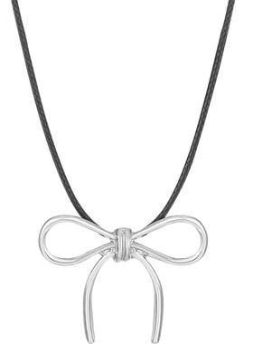 蝴蝶结叠戴项链女甜酷