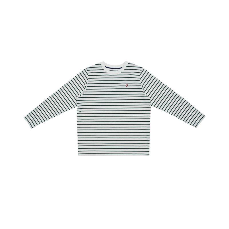 【新品】素然AnKoRau 安高若25春季女士航海棉涤宽松条纹长袖T恤