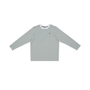 素然AnKoRau 安高若25春季女士航海棉涤宽松条纹长袖T恤