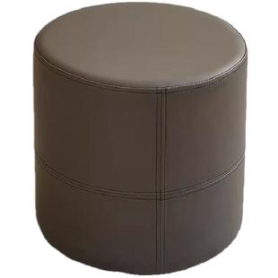 极简纳帕皮沙发凳小凳子家用矮凳轻奢小板凳客厅小圆凳换鞋凳坐墩