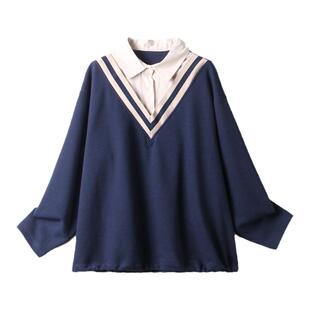 欧洲站假两件卫衣女春秋2026新款宽松胖妹妹大码女装减龄休闲外套