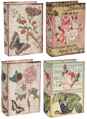 桌面书架装饰书盒实木收纳美式