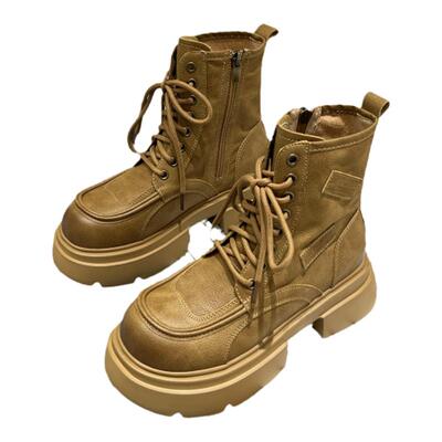 欧货马丁靴女2025新款春秋大黄靴