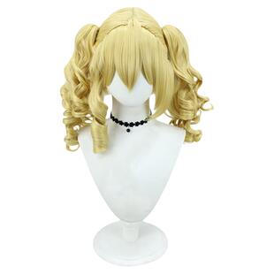 思越 黑执事 伊丽莎白cos假发 金黄色分体式虎口夹双卷马尾