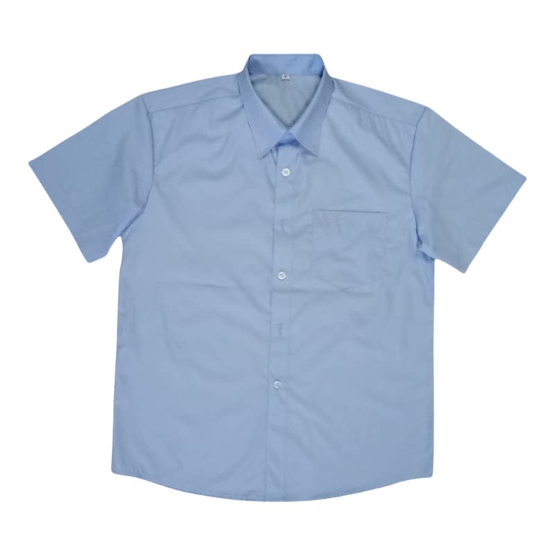 夏季天蓝色长短袖衬衣工作服定制